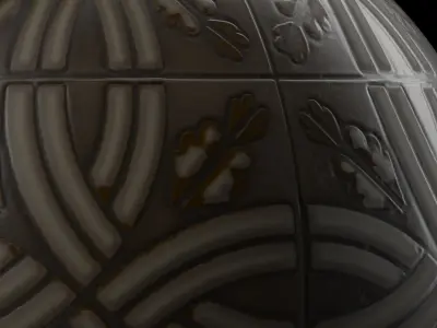Stone Wall Materials 111- Ornament Ceramic Tile - Pbr Seamless Texture