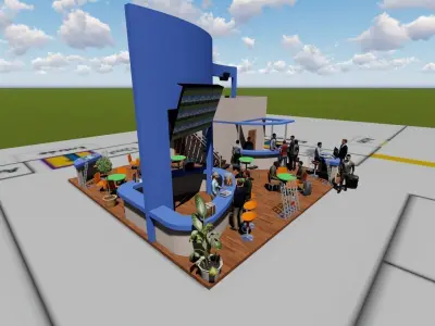 exhibition STAND Low-poly 3D model