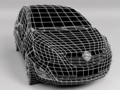 OPEL MERIVA 2011 LOWPOLY Low-poly 3D model