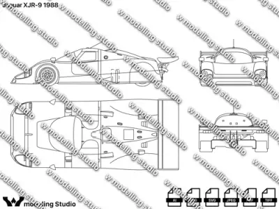 Jaguar XJR-9 1988 blueprint Texture