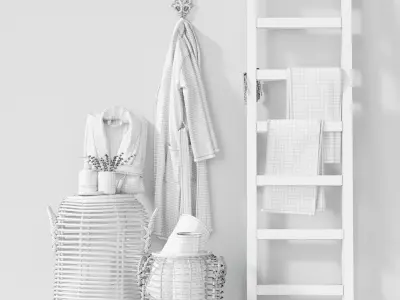 Bathroom decor set 001 3D model