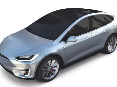 Tesla Model X Silver 3D model