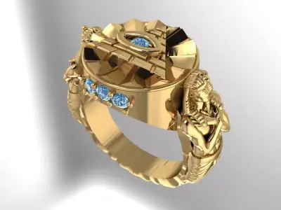 Pharaoh Theme Ring 3D print model