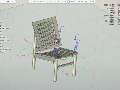 wooden chair Low-poly 3D model