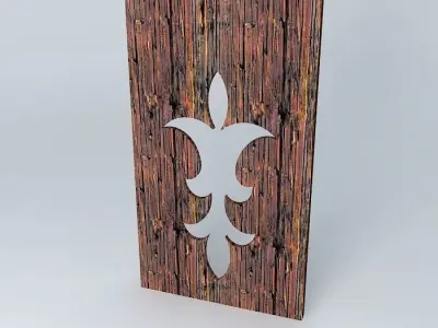 Wall wooden decor Free 3D model