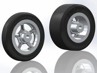 Set of wheels Billet Street Lite for scale model of dragster 3D print model