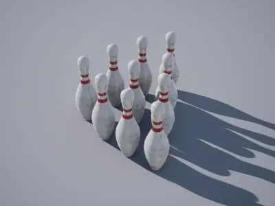 Bowling Pin Low-poly 3D model