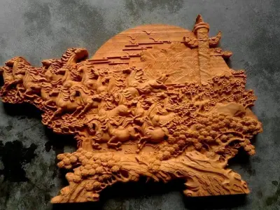 Horses running in the Sky 3D print model
