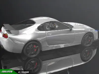 lowpoly Mobile Ready Racing Super Car 3D Model Low-poly 3D model