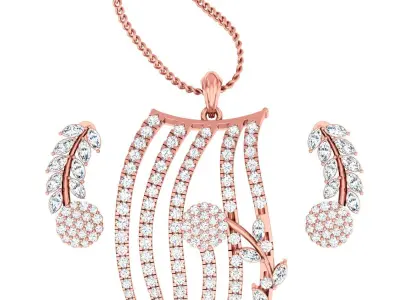 Pendant Earrings combo - 1176 3D print model