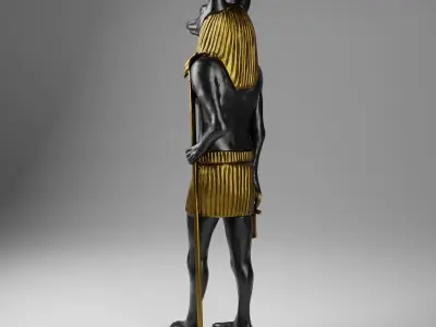 Anubis Soldier Statue for VFX and Games Low-poly 3D model