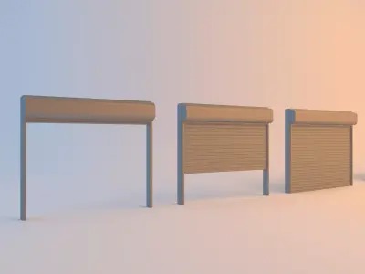 1-64 Scale Roll-Up Garage Door Set - Diorama Shutter Gate   3D print model