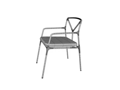 Outdoor Steel Chair - 3D Model for Your Garden and Patio 3D model