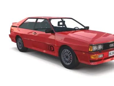 1981 Audi Coupe Quattro with interior Red 3D model