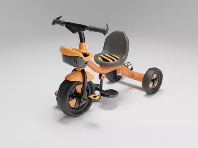 Realistic Tricycle 3D Model with Textures 3D model