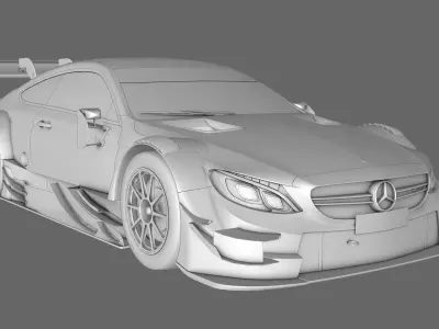 Mercedes AMG C63 DTM GT500 Super GT Low-poly 3D model