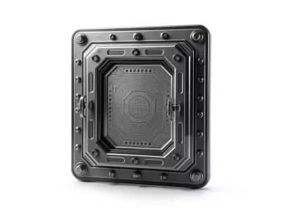 Futuristic Vault Door Model Pack Low-poly 3D model