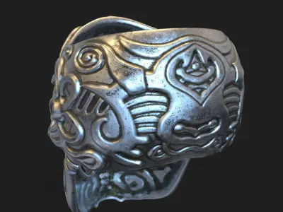 Skull ring jewelry for Bikers vol12 3D print model