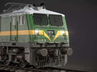 WAG-9 Indian Railways Electric Locomotive PBR 3D Model Low-poly 3D model