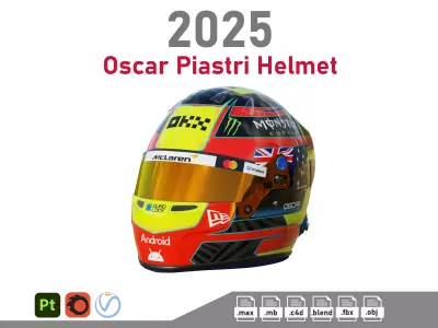 F1 Oscar Piastri Helmet 2025 3D model