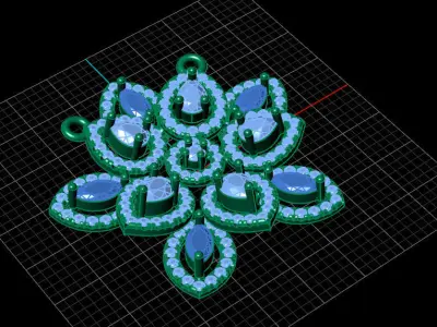 Flower Pendant 3D print model get