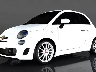 Fiat 500 Abarth Esseesse Low-poly 3D model