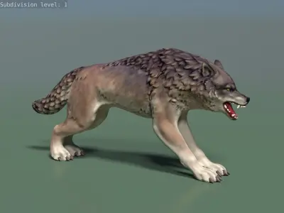 Wolf II Low Poly Low-poly 3D model
