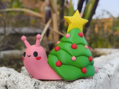Christmas Special - Cute little Snail  Xmas Tree  3D print model
