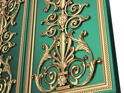 Backgammon Set 05 Green Low-poly 3D model