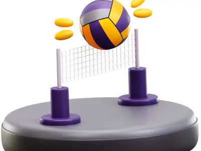 Volleyball 3D Icon Low-poly 3D model