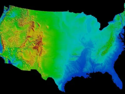 USA 3D terrain model  3D print model