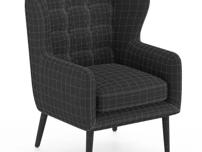 Dorchester Wing Chair by Studio Ochre Low-poly 3D model