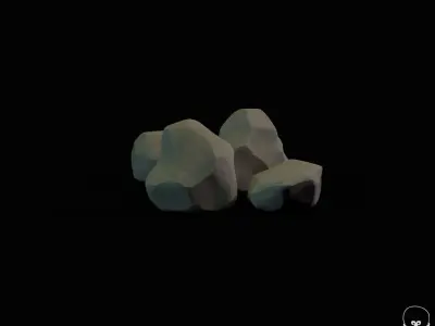 stylized PBR Rocks Free low-poly 3D model