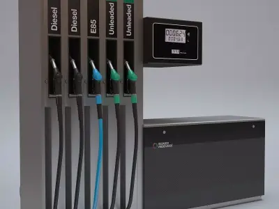 Gas Fuel Dispenser Pump Low-poly 3D model