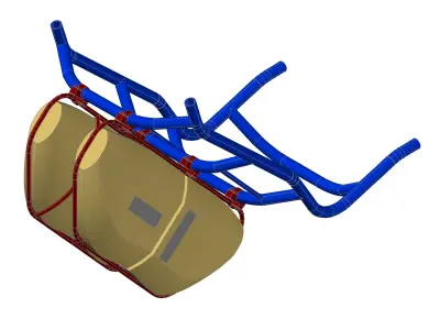 Carrier for recumbent trike attach seat - Portbagaj pentru tr... Free 3D model