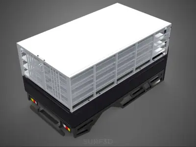 FARM CATTLE BAKKIE UTE PICKUP CAGE FOWL POULTRY BIRD TRUCK CARGO 3D model