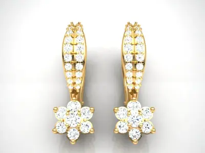 Earring E14 The luxury female earring with gems 3D print model