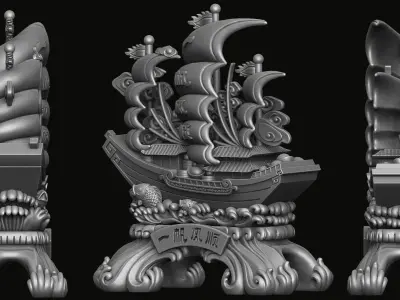 Boat Statue 3D print model
