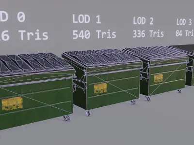 Trash can Free low-poly 3D model buy