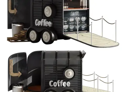 Coffee truck set 3 3D model