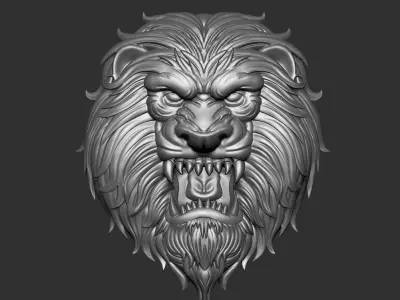lion head 3D print model 2
