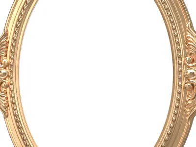 Baroque Oval Ornate Frame Low-poly 3D model