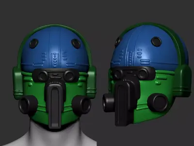 helmet high poly sculpt 3d printable  3D model