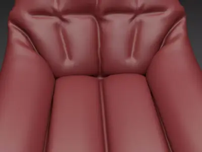 Modern Red Leather Lounge Chair 3D Model 3D print model