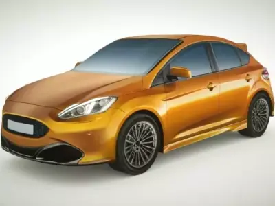 Generic Small City car v4 Low-poly 3D model