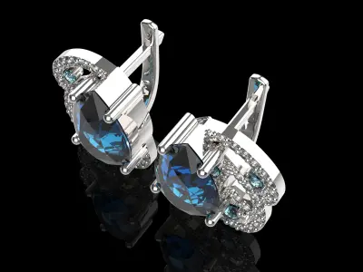 Pear shaped wavy earrings Free 3D print model