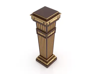 Luxury Solid Wood Vase Stand 3D model
