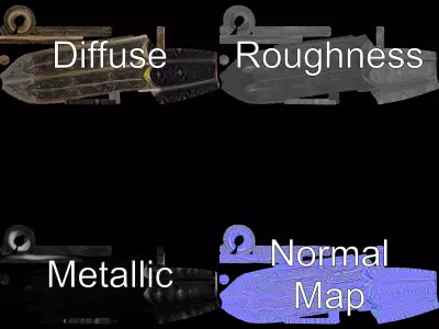 Ornate Viking Sword model pack Low-poly 3D model