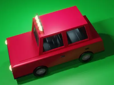  Simple Car Low-poly 3D model