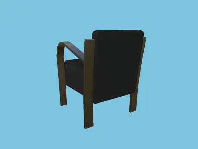 Black Simple Armchair - Furniture Interior Design Low-poly 3D model